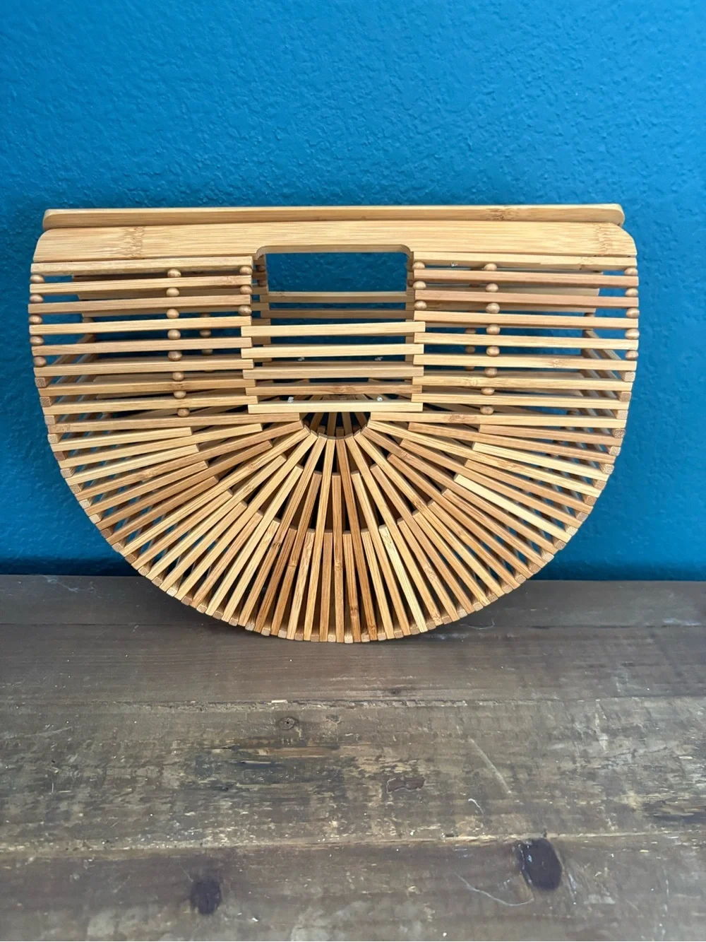 cult gaia Bamboo Ark Handbag in Natural Tan